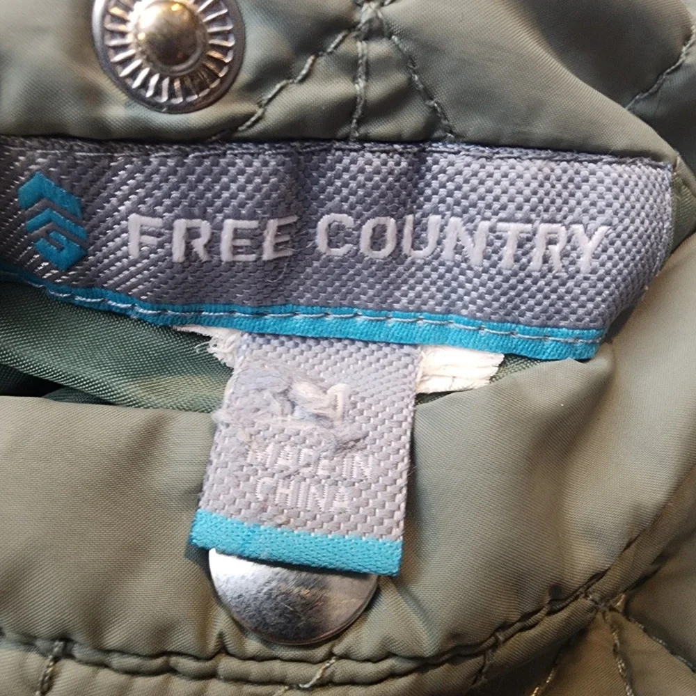 Free Country Womens Quilted Fleece Lined Vest Sage Green Gorpcore Medium